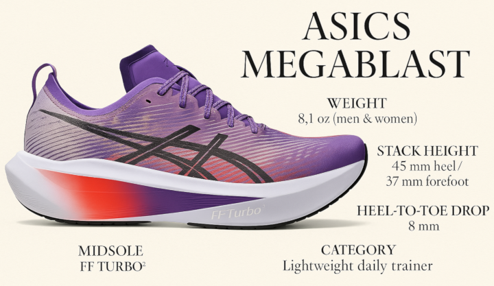 asics megablast infographic