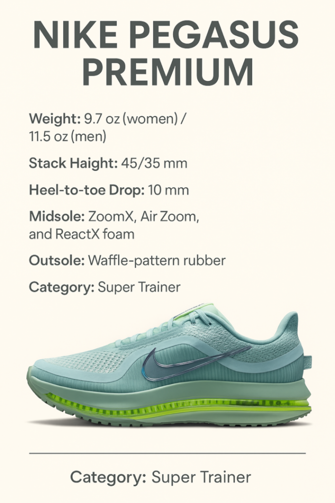 nike pegasus premium infographic