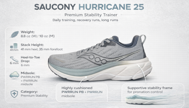 saucony hurricane 25 infographic