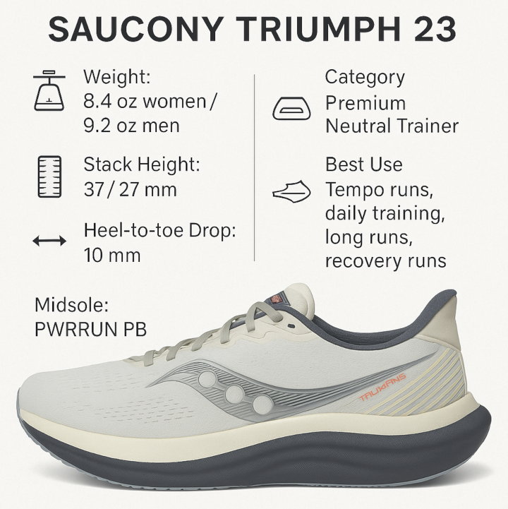 saucony triumph 23 infographic